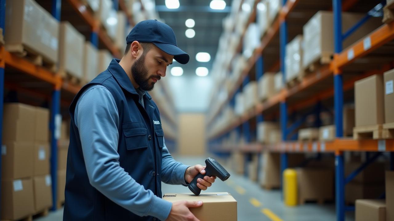 Logistics professional scanning inventory for e-commerce fulfillment in a modern Michigan warehouse