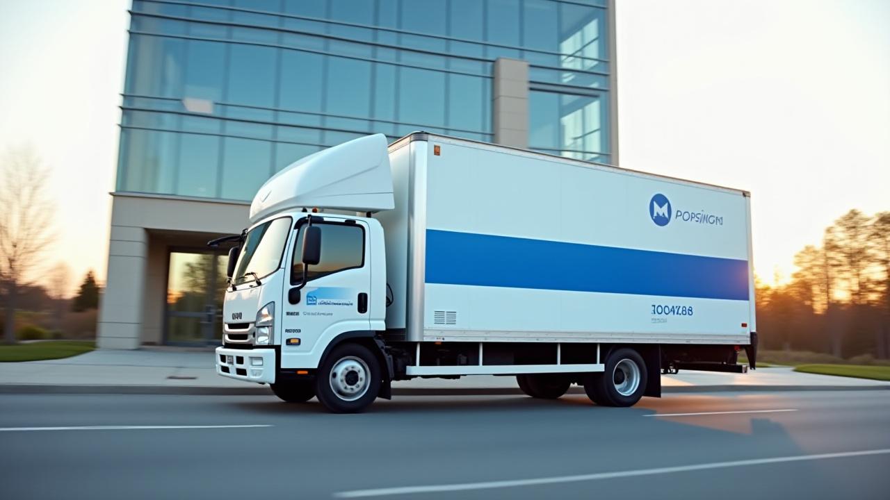 RTF Logistics delivery truck at a commercial site in Canton, Michigan