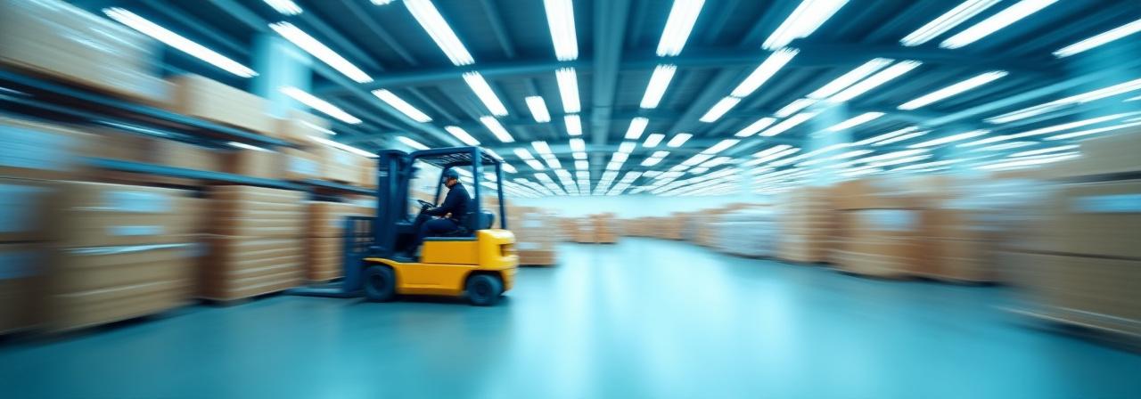 Active warehouse environment showing distribution power
